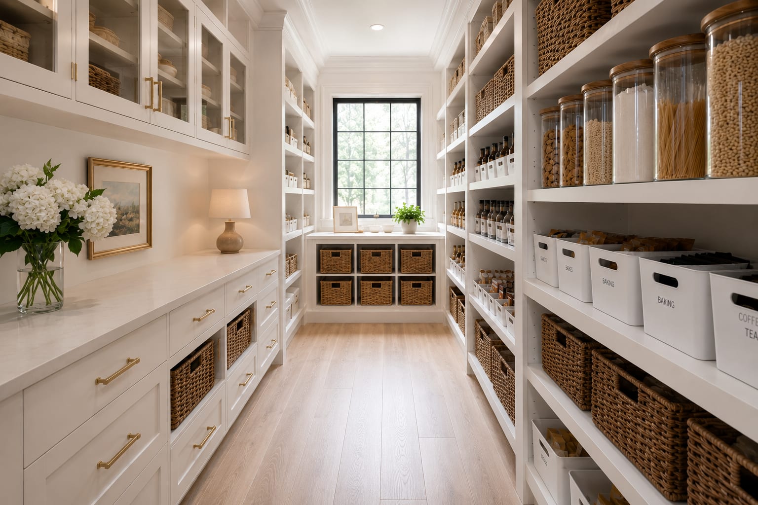 A calm, perfectly maintained pantry